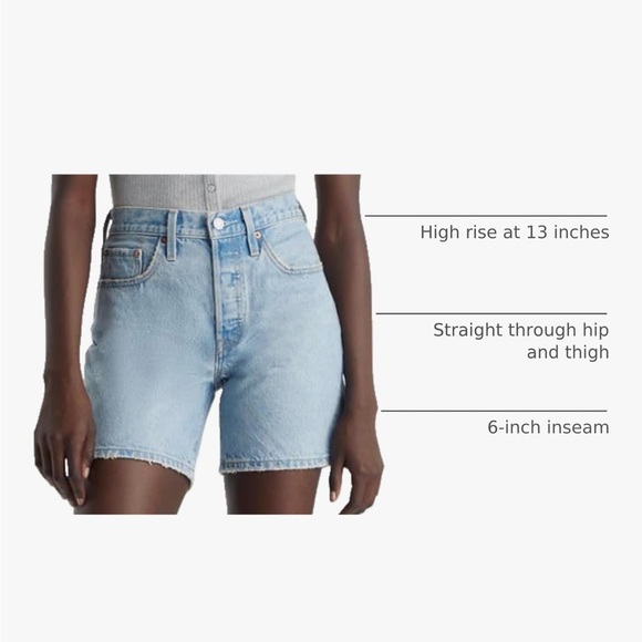 Levi's 501 Mid Thigh Women's Jean Shorts - Picture 2 of 5